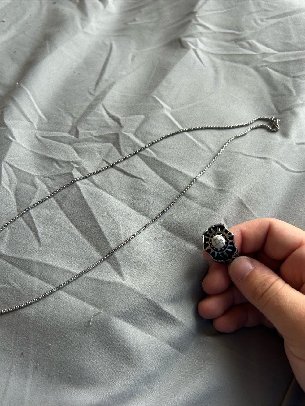 Stainless steel ring and chain set
